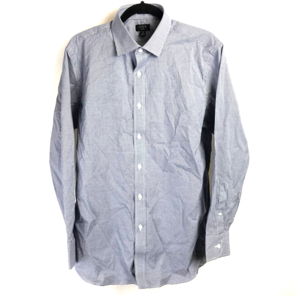 J.Crew Dress Shirt Mens Ludlow Blue Micro Checkered Button Up Long Sleeve Small